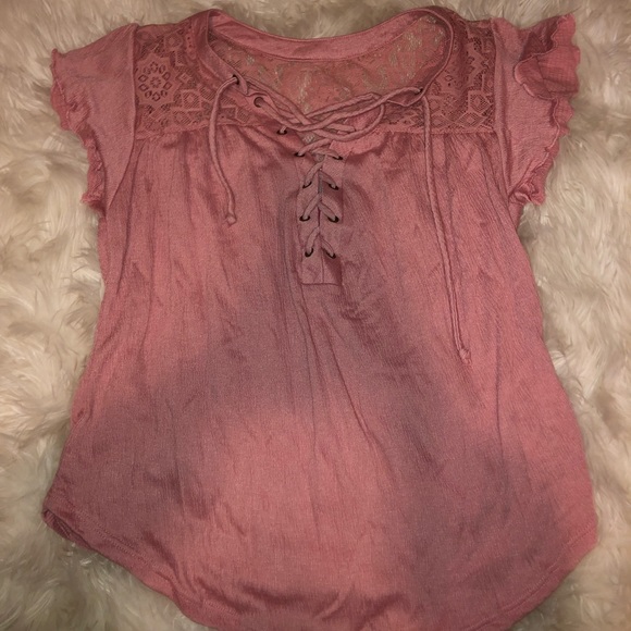 NOBO pink lace-up shirt - Picture 3 of 3